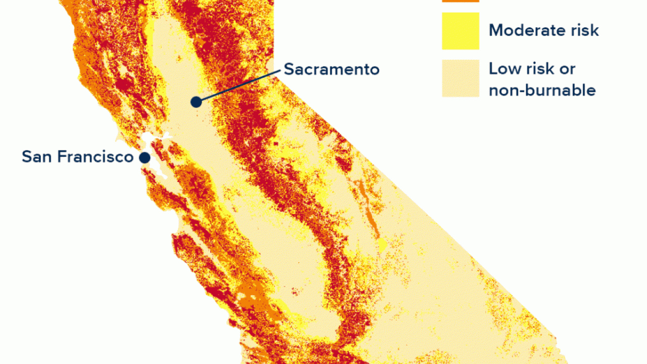 Map of fire risk in California