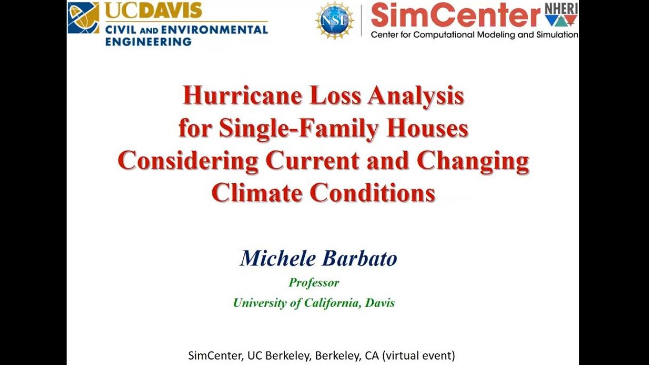 Hurricane loss analysis for single-family houses considering current and changing climate conditions