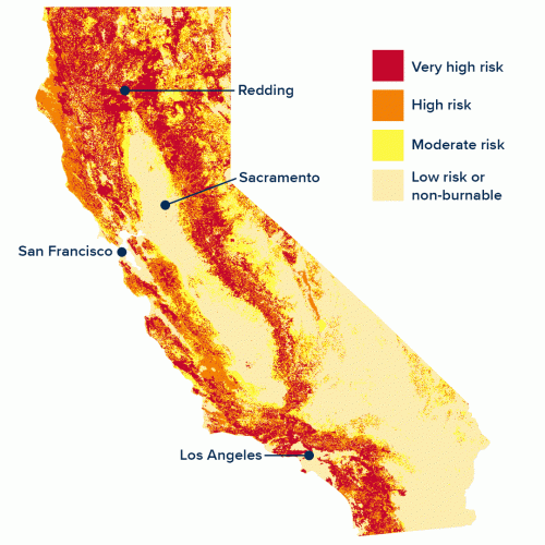 Map of fire risk in California
